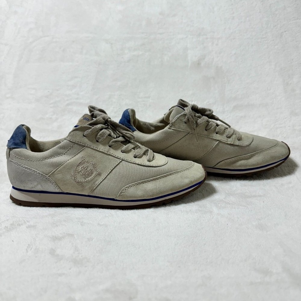 MASSIMO DUTTI Size 37/7 Beige Suede & Grey Fabric Sneakers - Stylish Footwear